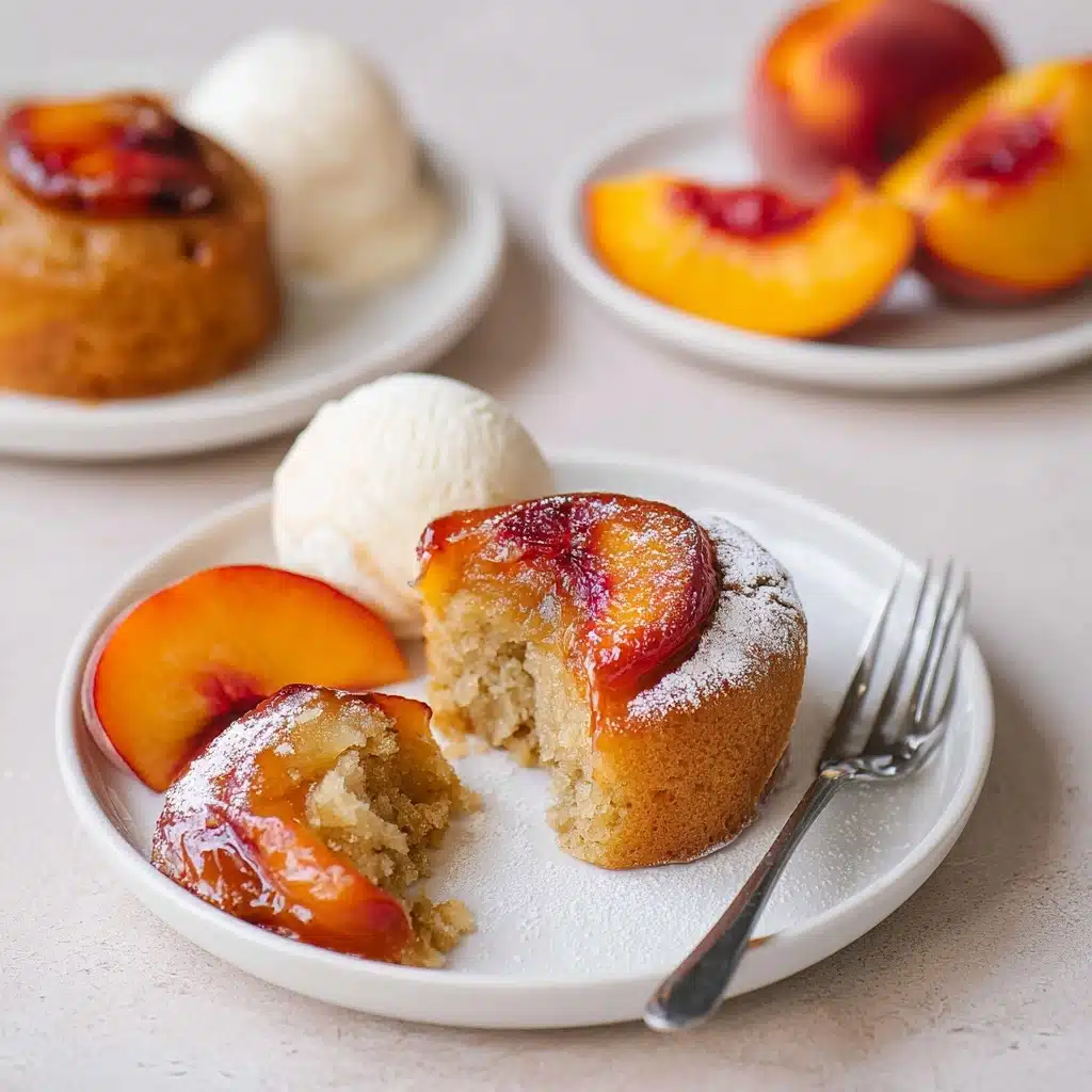 Peach Upside Down Mini Cakes (Cupcakes) Recipe - Recipe Image