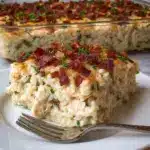 Dump-and-Bake Chicken Alfredo Rice Casserole Recipe