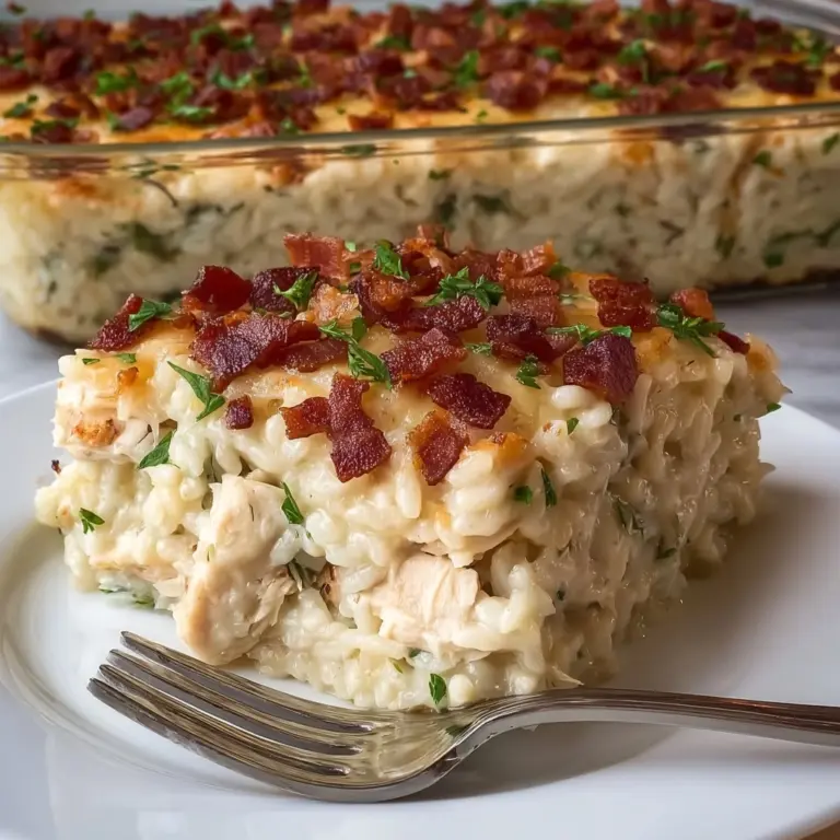 Dump-and-Bake Chicken Alfredo Rice Casserole Recipe