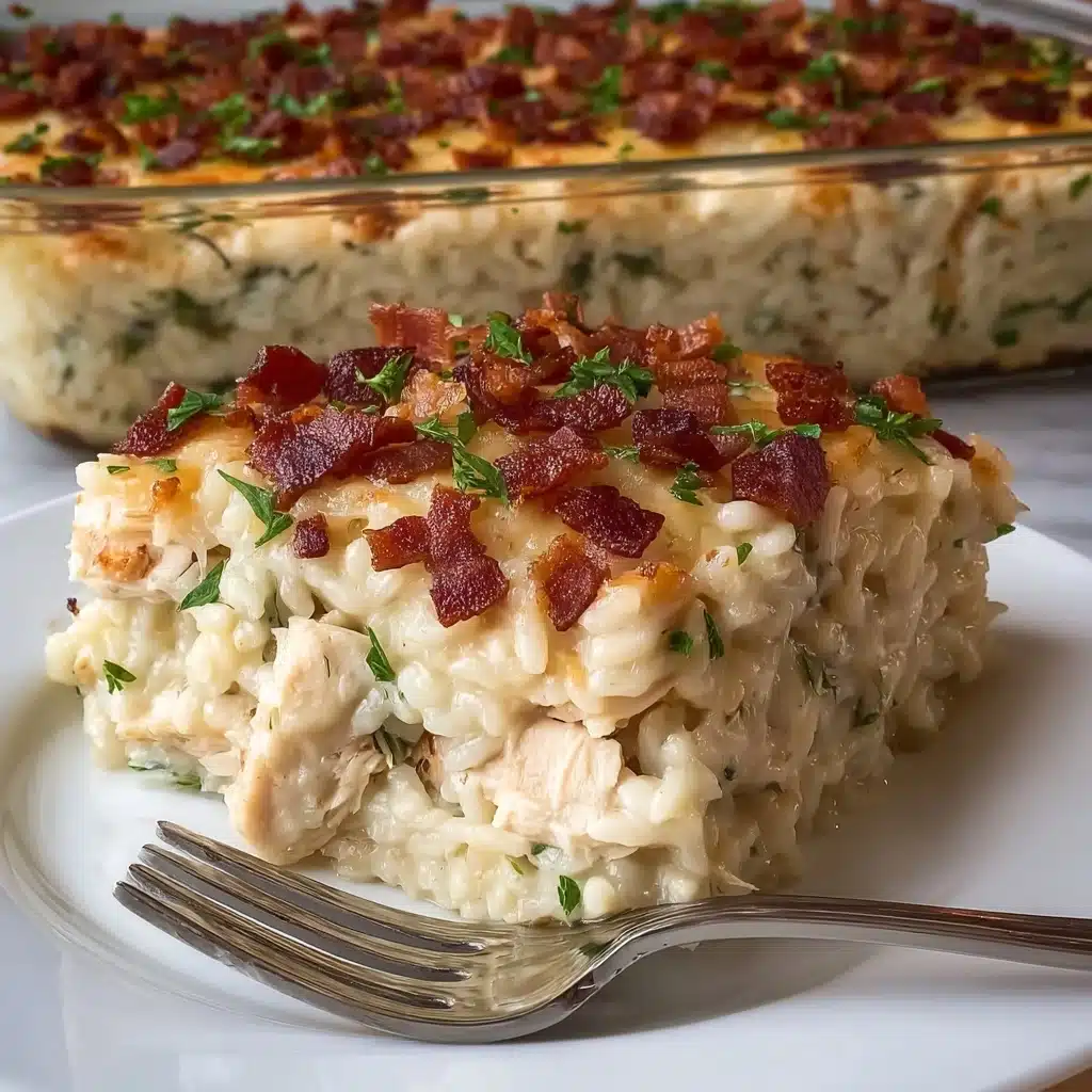 Dump-and-Bake Chicken Alfredo Rice Casserole Recipe
