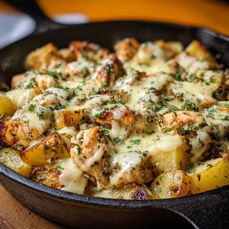 Garlic Parmesan Chicken and Potatoes Skillet Recipe