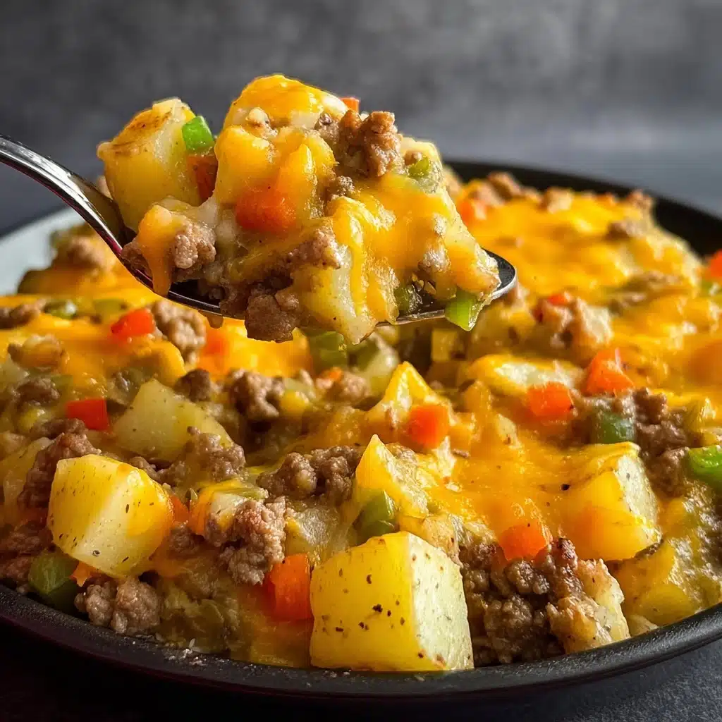 Cheesy Ground Beef & Potato Casserole Recipe - Recipe Image