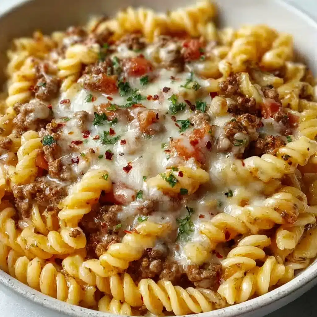 Loaded Cheeseburger Alfredo Pasta Recipe - Recipe Image