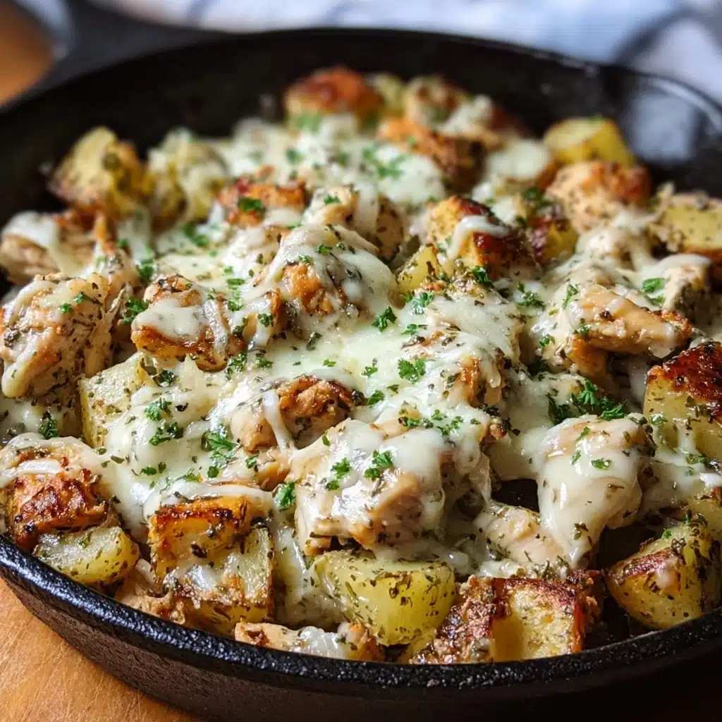 Garlic Parmesan Chicken and Potatoes Skillet Recipe - Recipe Image