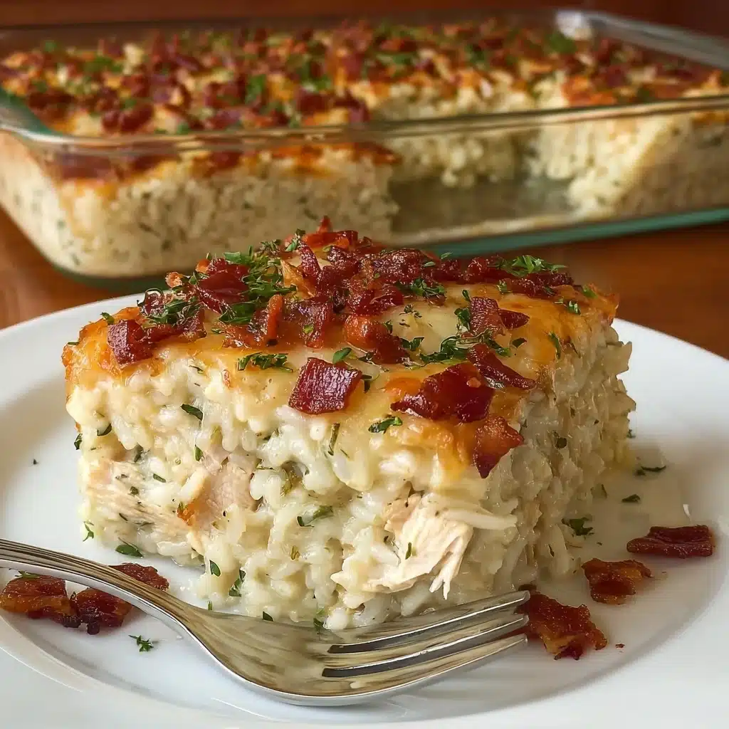 Dump-and-Bake Chicken Alfredo Rice Casserole Recipe - Recipe Image