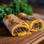 Easy Garlic Butter Beef Cheeseburger Rollups Recipe