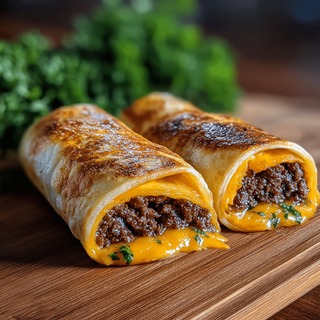 Easy Garlic Butter Beef Cheeseburger Rollups Recipe - Recipe Image