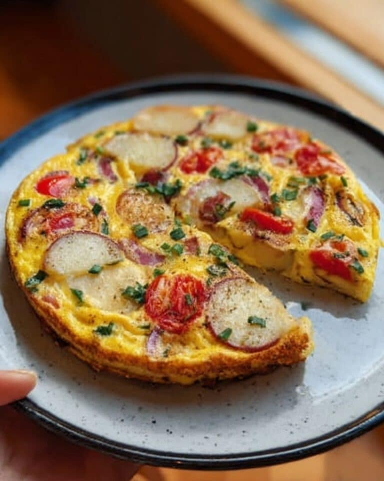 Potato and Spinach Frittata with Red Onion and Turmeric Recipe