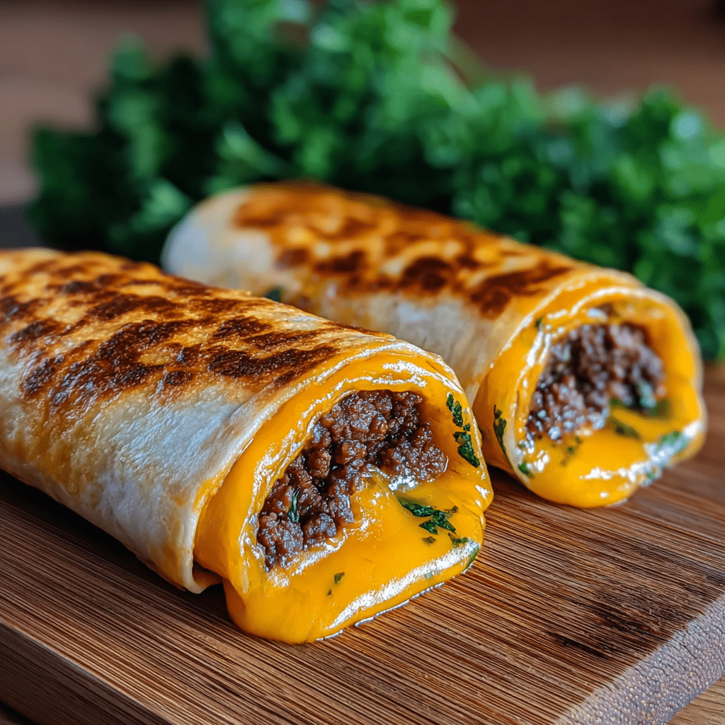 Easy Garlic Butter Beef Cheeseburger Rollups Recipe - Recipe Image
