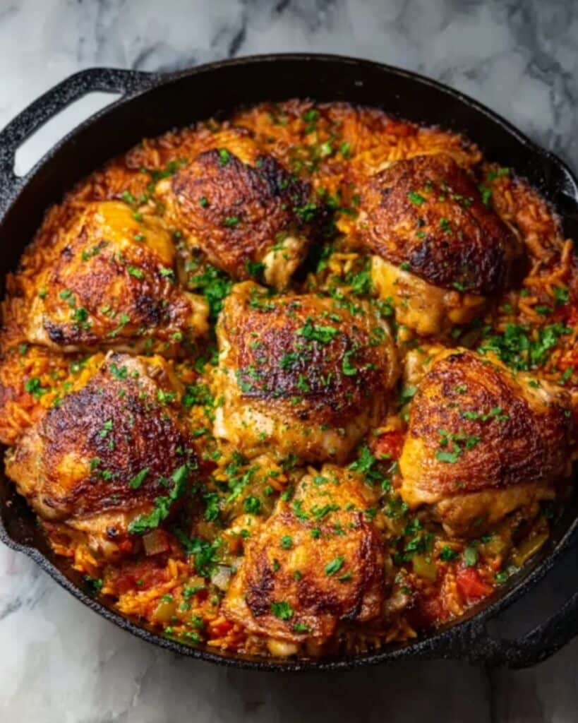 One-Pot Spanish Chicken and Rice Recipe