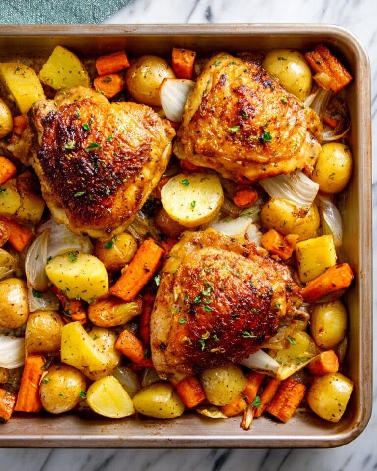 Sheet Pan Hot Honey Garlic Chicken and Zucchini Recipe