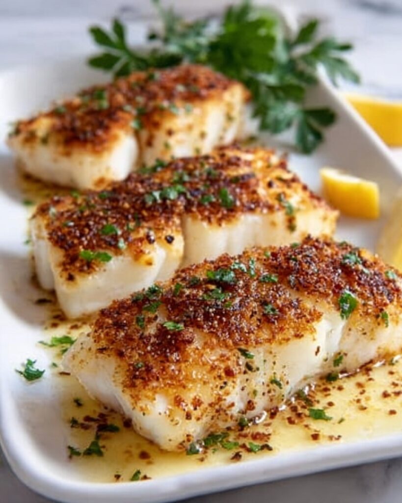 Crusted Baked Halibut Fish Delight Recipe