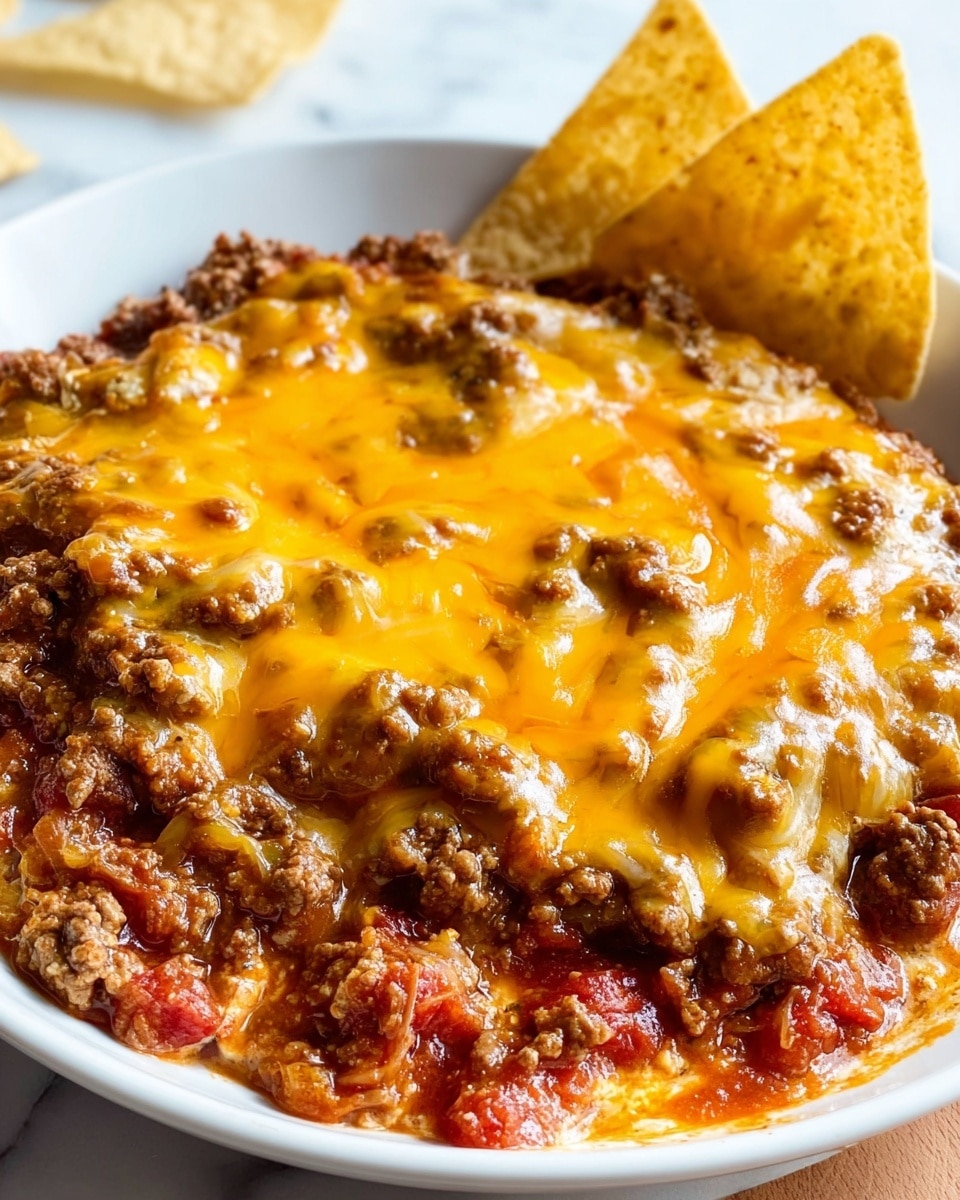 A white oval dish filled with a creamy, thick dip that is orange and white in color, showing a mix of shredded textures. The top layer is sprinkled lightly with small green herb pieces, adding a fresh touch. A woman's hand is dipping a light beige chip into the soft, chunky dip, causing the dip to mound around the chip. In the background, slightly blurred, there are white bowls with bright red and green sliced vegetables on a white marbled surface. photo taken with an iphone --ar 4:5 --v 7
