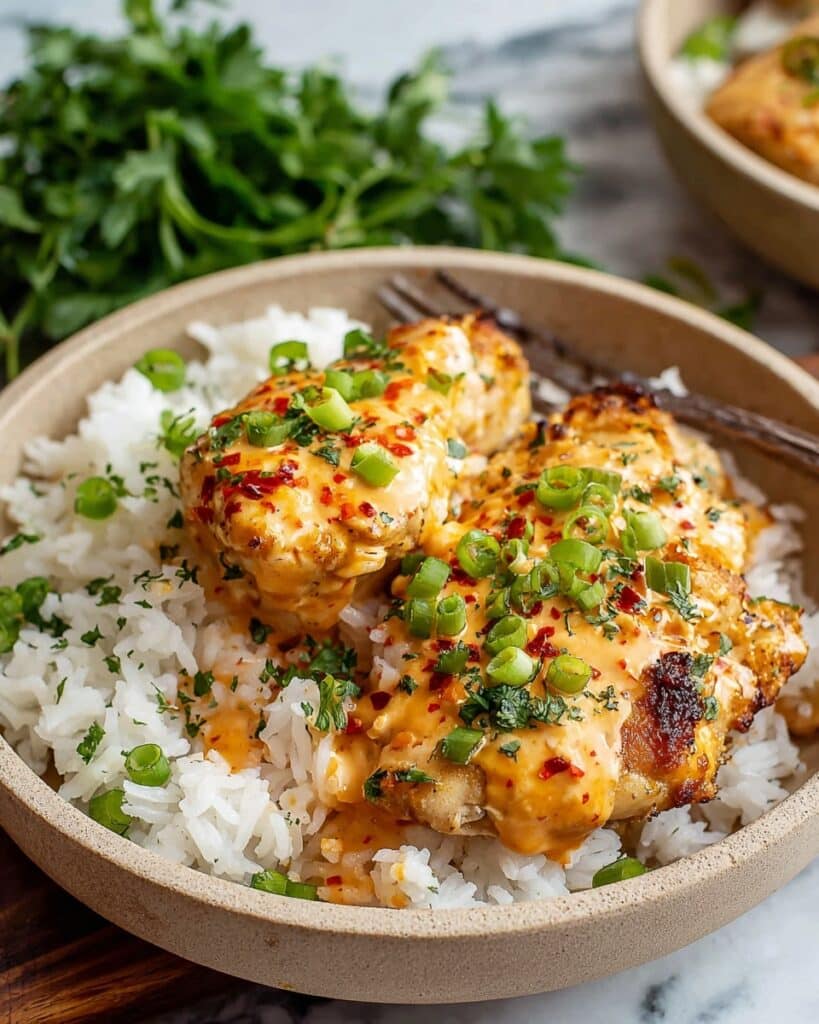 Skillet Bang Bang Chicken Thighs Recipe