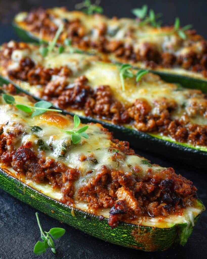 30-Min Ground Beef Zucchini Boats Recipe