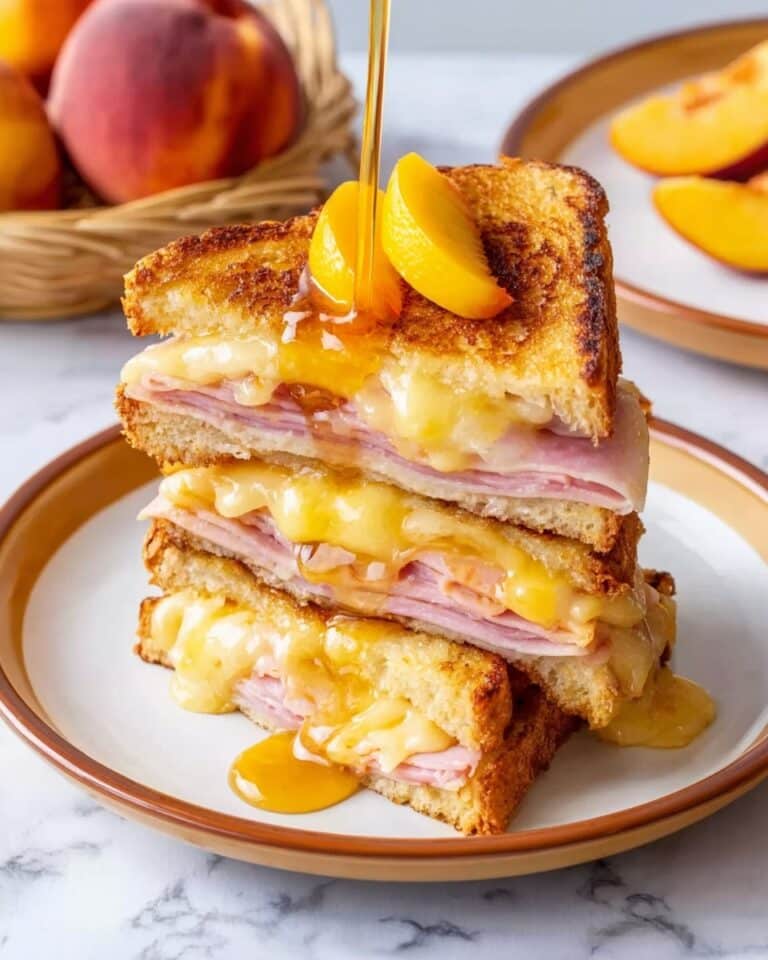 Peach and Ham Stuffed French Toast Recipe