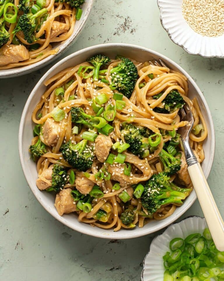 Healthy Sesame Noodles with Chicken and Broccoli Recipe