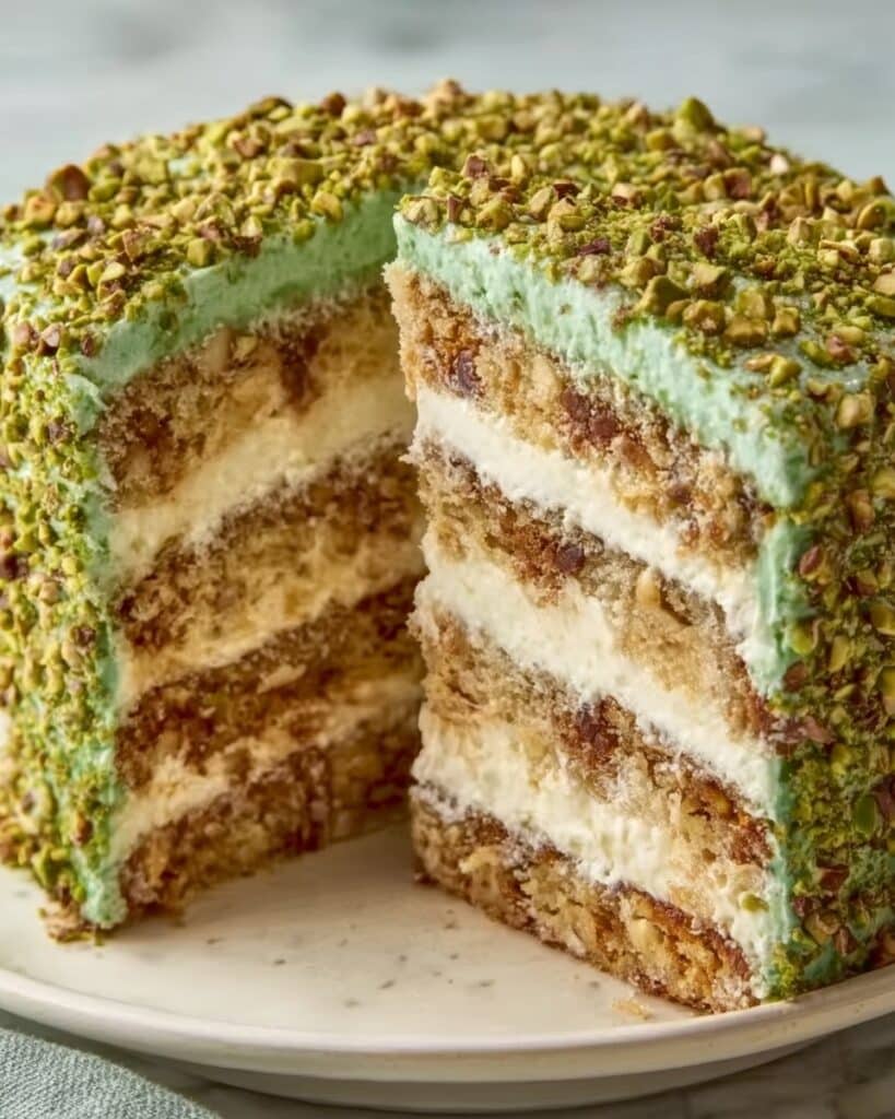 Pistachio Mascarpone Layer Cake Recipe