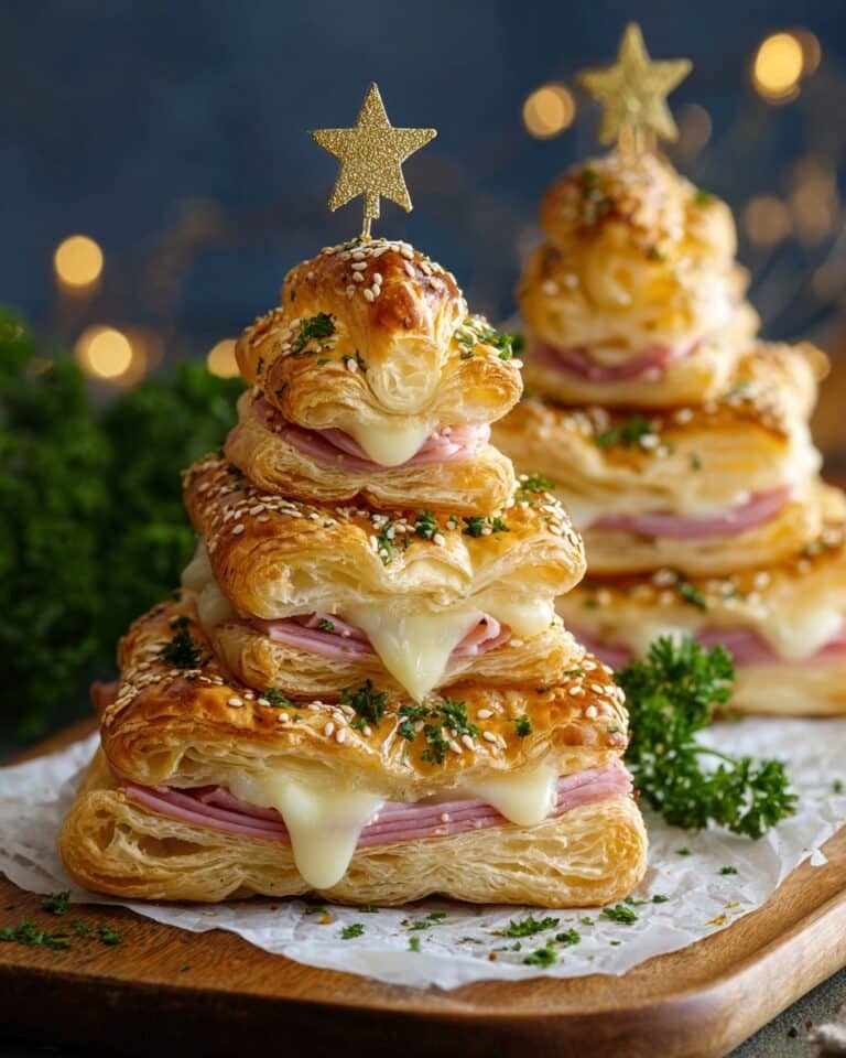 Ham & Cheese Puff Pastry Christmas Trees Recipe