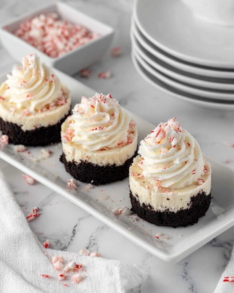 Peppermint Cheesecake Cupcakes with White Chocolate and Andes Peppermint Crunch Recipe