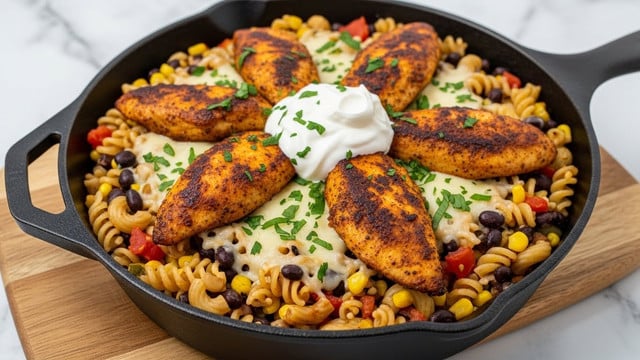 Autumn Harvest Chili Chicken Mac Skillet Recipe