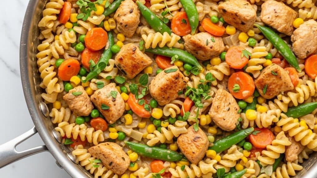 Quick Chicken Pot Pie Pasta Recipe