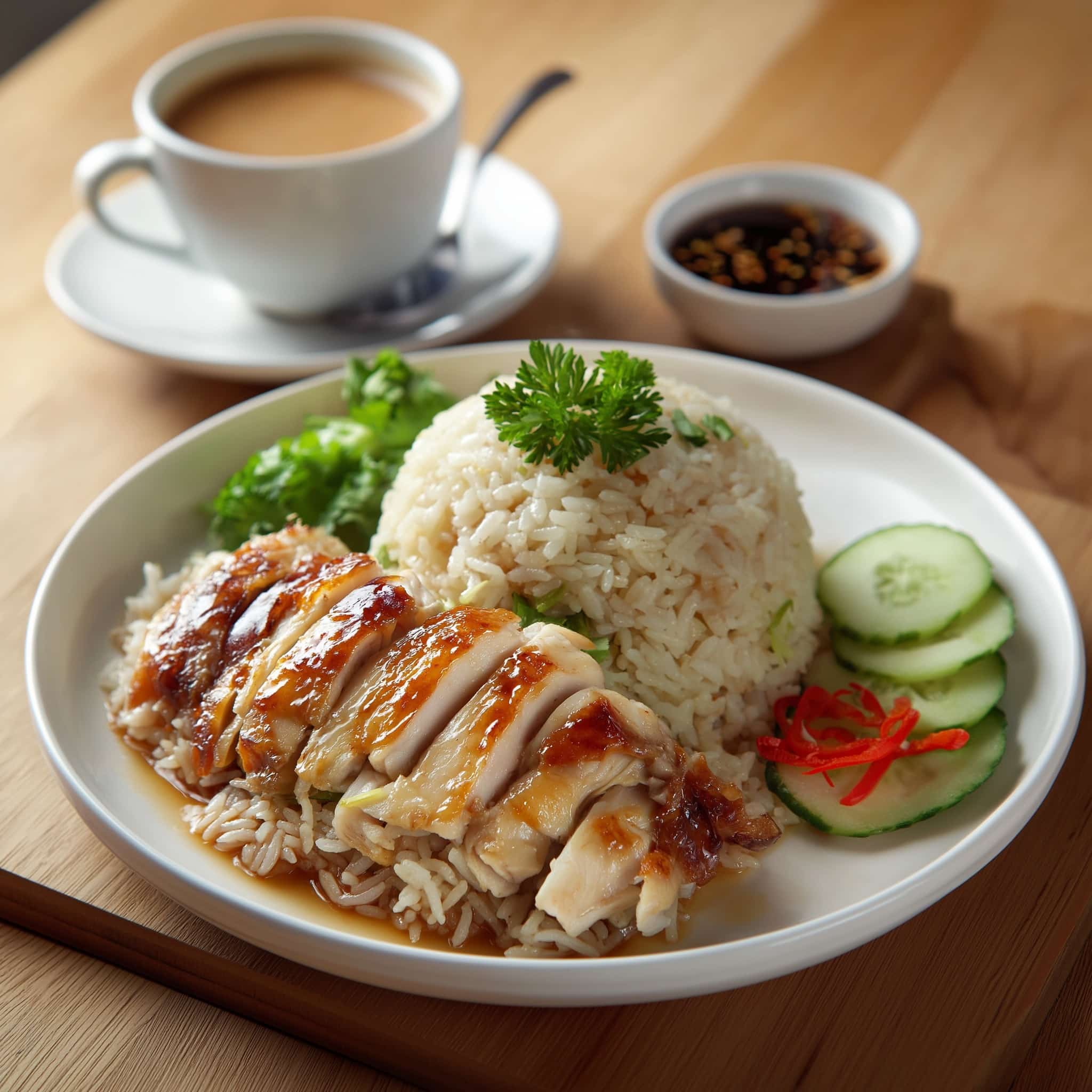 Chinese Poached Chicken & Rice Recipe - Recipe Image