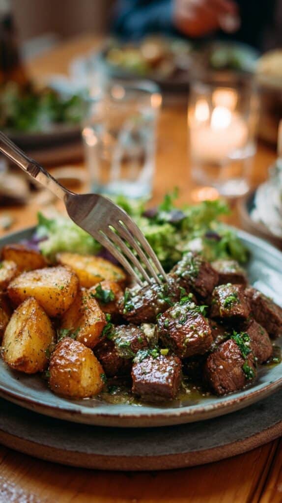 Slow Cooker Garlic Butter Beef with Potatoes Recipe