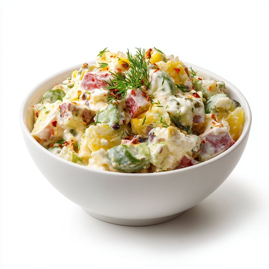 Smashed Potato, Dill, Feta & Pickled Red Onion Salad Recipe - Recipe Image