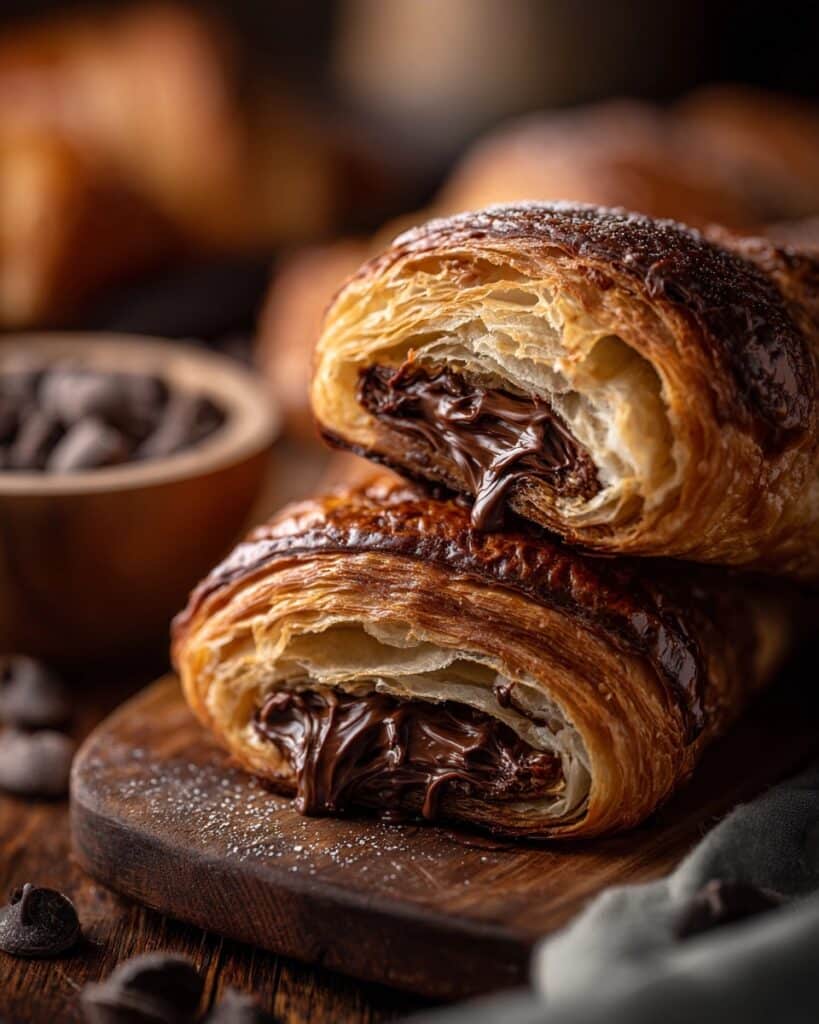 Pain au Chocolat Tear-and-Share Loaf with Raspberry Jam and Melted Chocolate Recipe