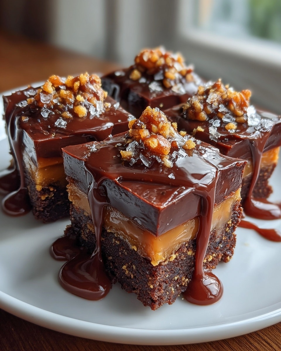 Caramel Chocolate Crunch Bars Recipe - Recipe Image