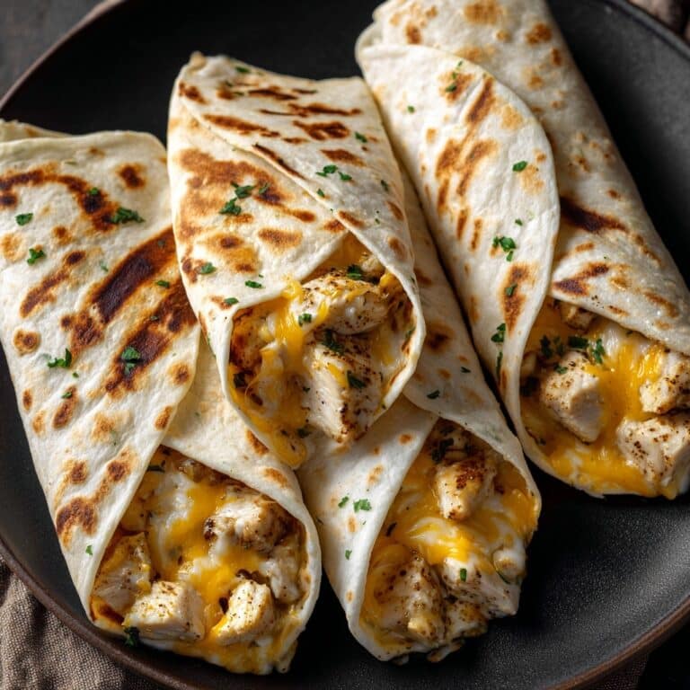 Cheesy Garlic Chicken Wraps Recipe