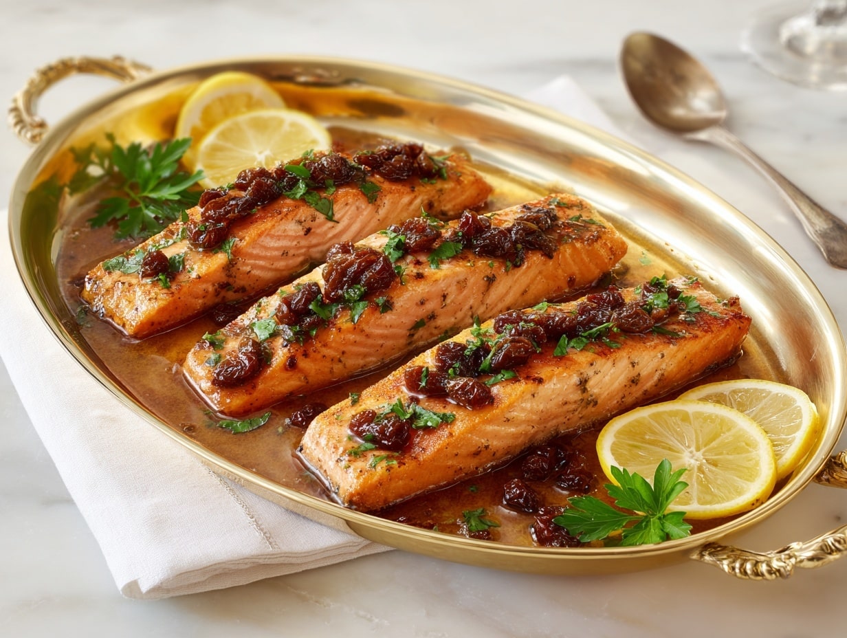 Baked Salmon with Cold Roe Sauce and Dill Potatoes Recipe - Recipe Image