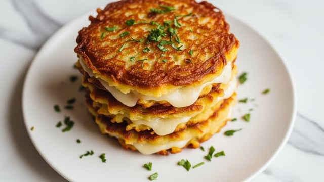 Potato and Onion Cheese Pancakes Recipe