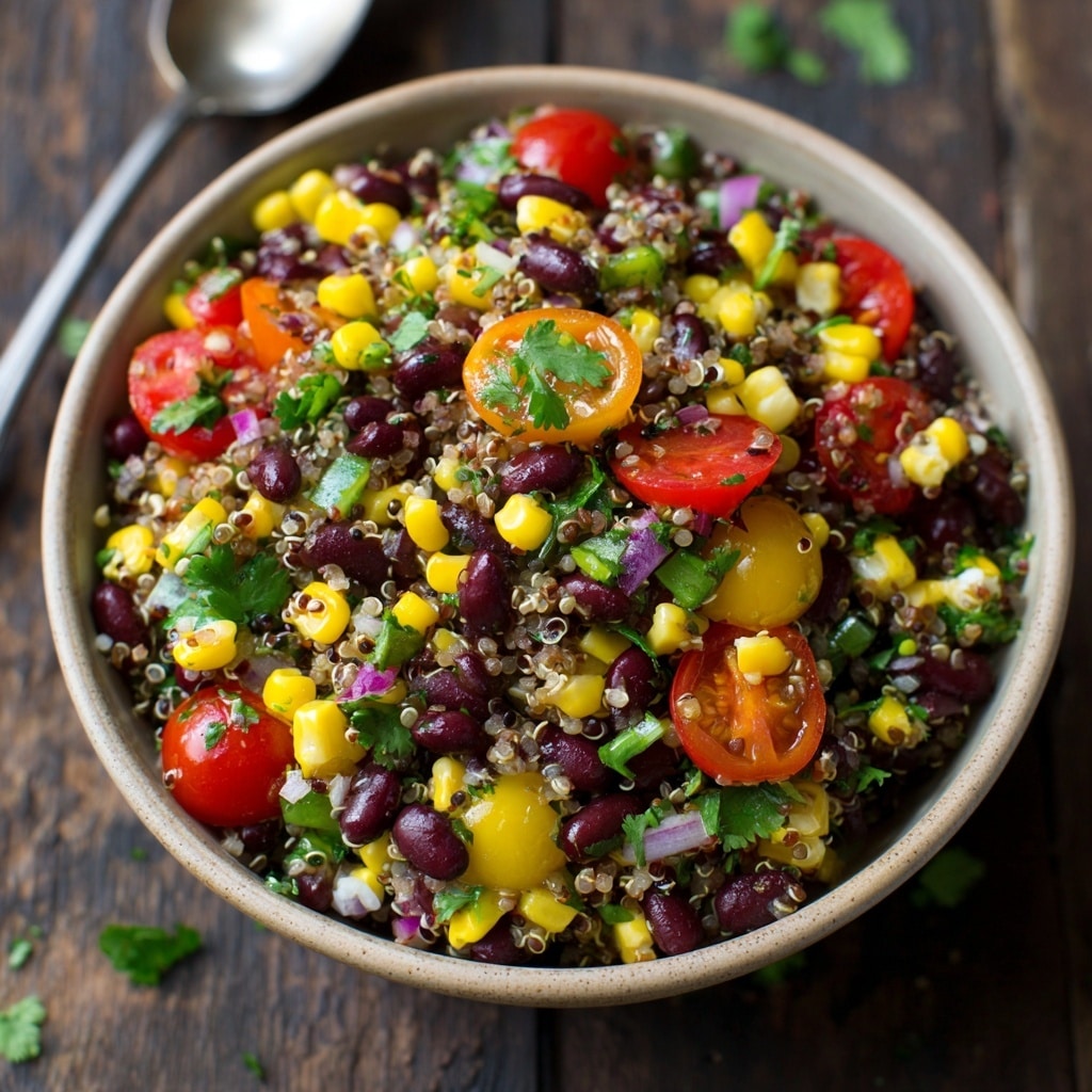 Simple Black Bean Corn Quinoa Salad Recipe