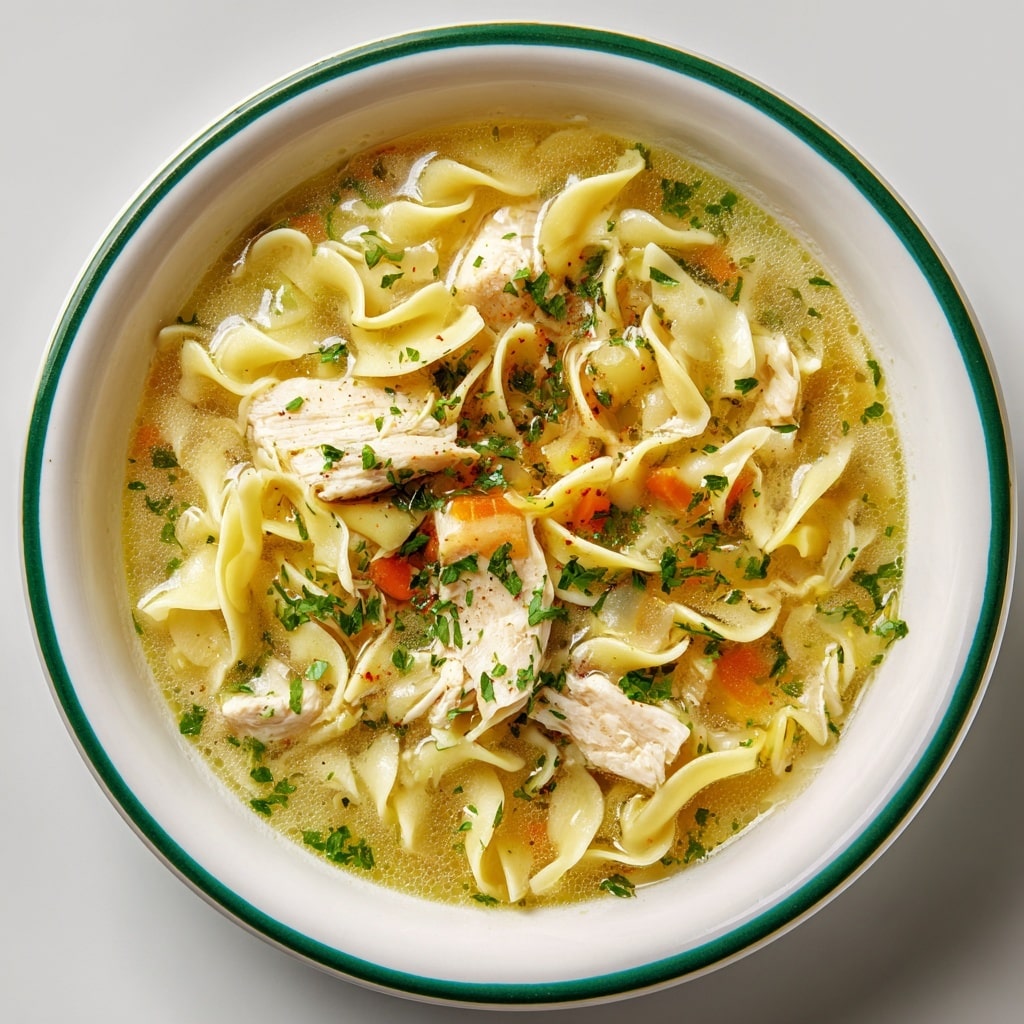 Creamy Chicken Noodle Soup with Sazon and Fresh Herbs Recipe