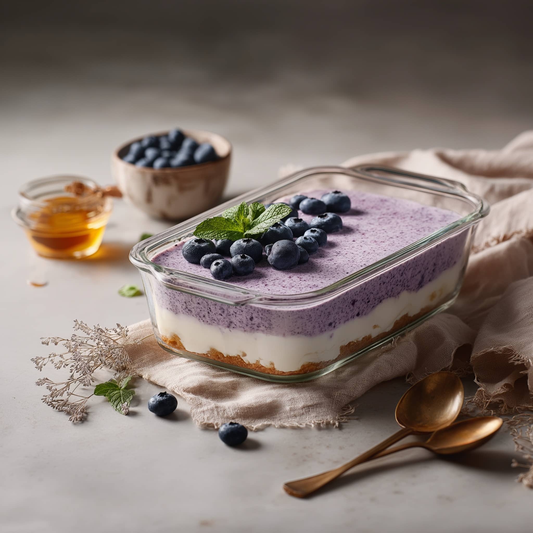 Blueberry Cottage Cheese Mousse (High Protein, Low Sugar) Recipe - Recipe Image