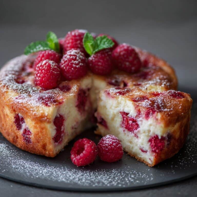 Raspberry Angel Food Cake with Raspberry Swirl and Whipped Cream Recipe
