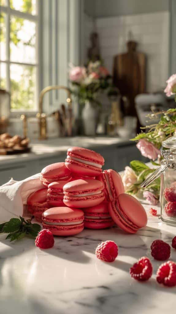 Strawberry Macarons with Fresh Fruit Buttercream Recipe