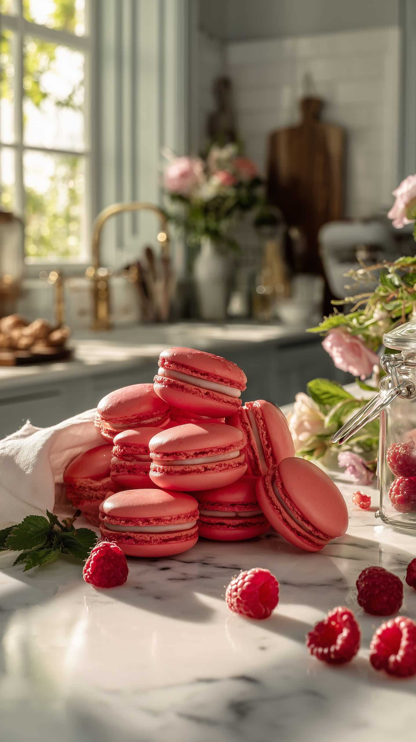Strawberry Macarons with Fresh Fruit Buttercream Recipe - Recipe Image