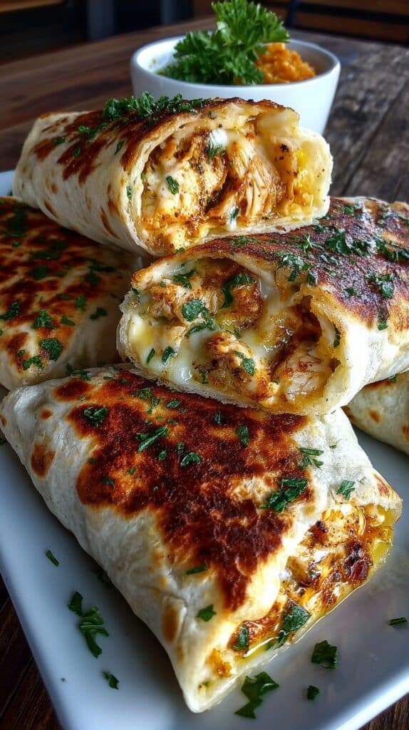 Low Carb Cheesy Garlic Chicken Wraps Recipe