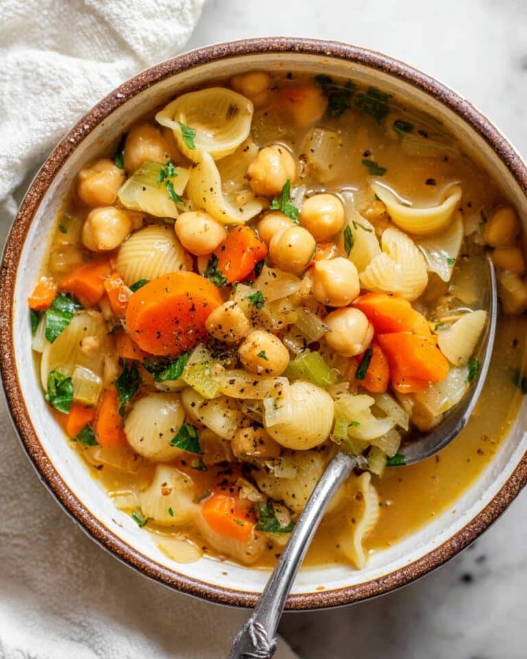 Vegan Chickpea Noodle Soup Recipe