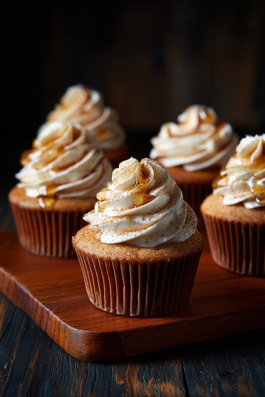 Fluffy Honey Cupcakes with Cinnamon Honey Buttercream Recipe - Recipe Image