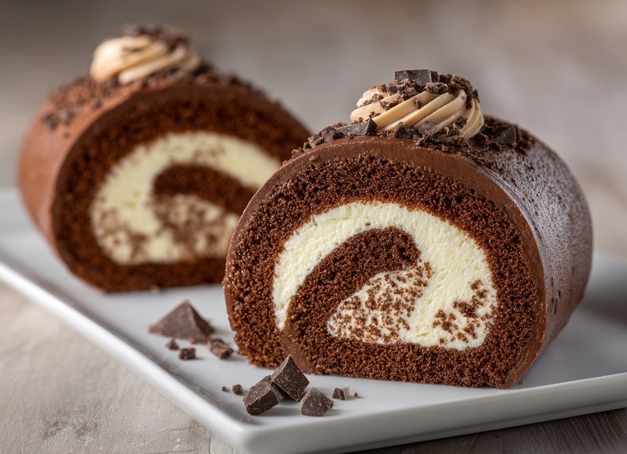Peanut Butter Cup Chocolate Roll Recipe - Recipe Image