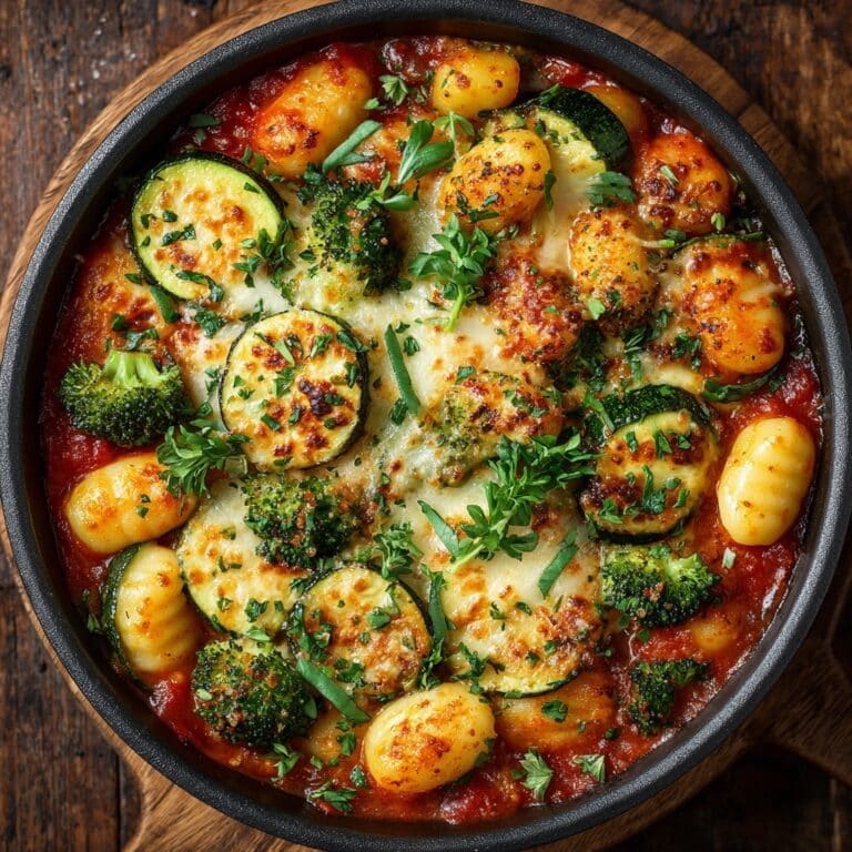 Cheesy Baked Gnocchi with Spicy Tomato Sauce Recipe