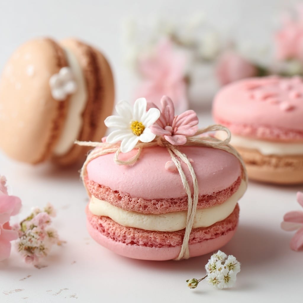 Strawberry Macarons with Strawberry Buttercream Recipe - Recipe Image