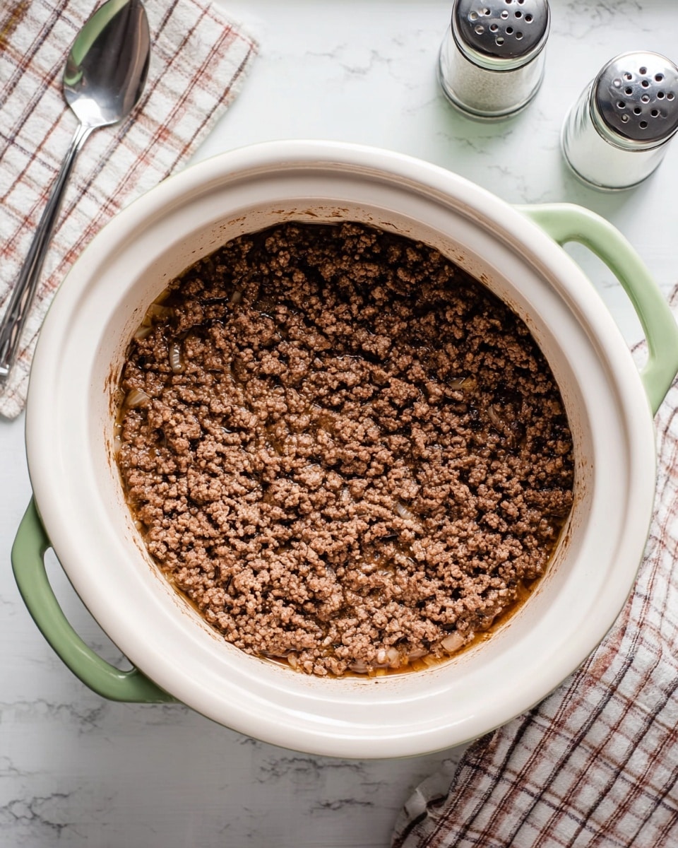 How to Make Ground Beef in the Crockpot Recipe - Recipe Image