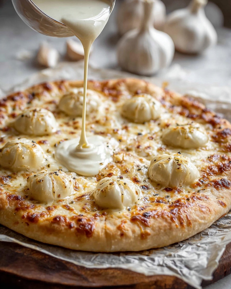 White Garlic Pizza Sauce – Creamy & Perfect for Homemade Pizza Recipe - Recipe Image