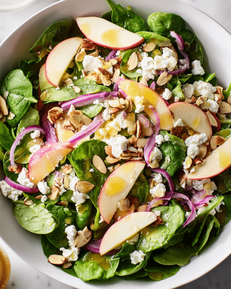 Spinach Salad with Apple, Feta, and Toasted Almonds Recipe