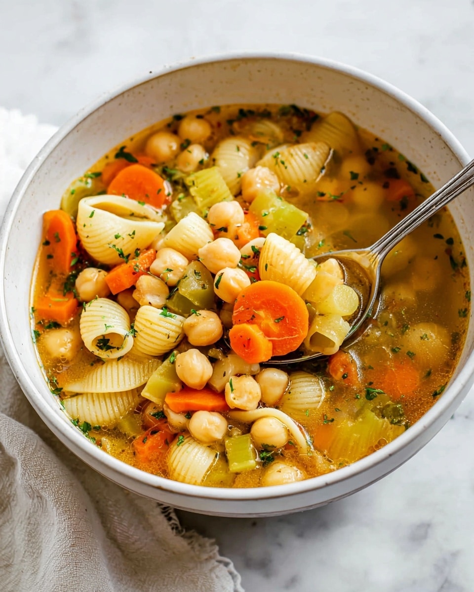 Vegan Chickpea Noodle Soup Recipe - Recipe Image